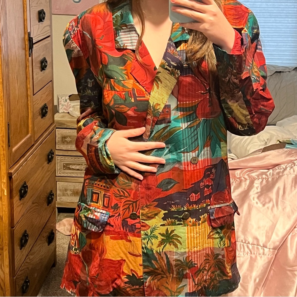Vintage Tropical Anne Pinkerton Blazer
